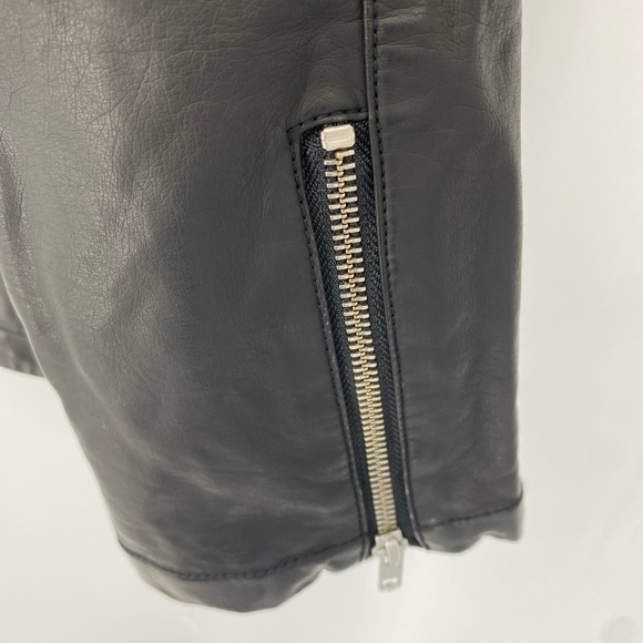 Free People Ryder Black Moto Jacket with Cream Stripe SZ L NEW - Picture 8 of 14